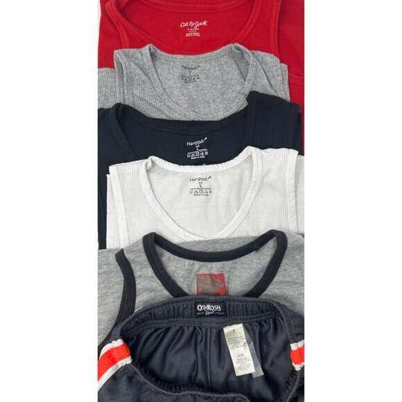 Boys Clothes -5‎ Tank Tops & 1 Shorts  - Size 7 and Large - Picture 8 of 8